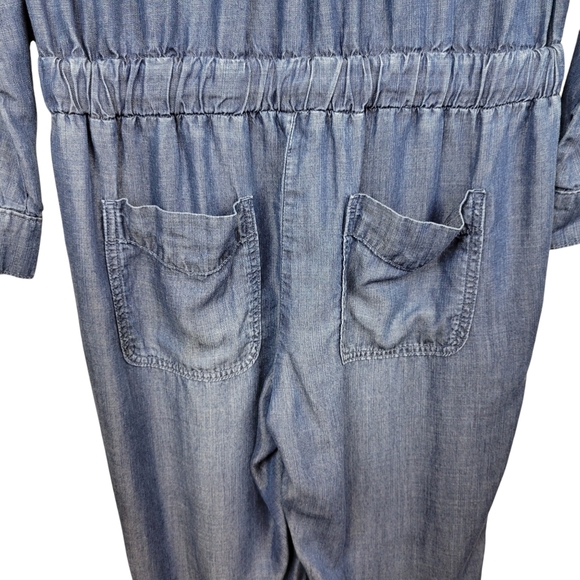 Sundance Catalog Cloth & Stone Vida Jumpsuit Size S Tencel Chambray Button Front - Picture 11 of 13